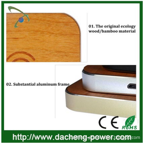 High-end wood design qi charger wireless for lenovo Samsung and iphone